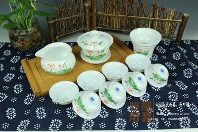 批发采购茶碗、茶壶、茶具套装-厂家直销 高白薄胎茶具 高档礼盒茶具套装 商务礼品.